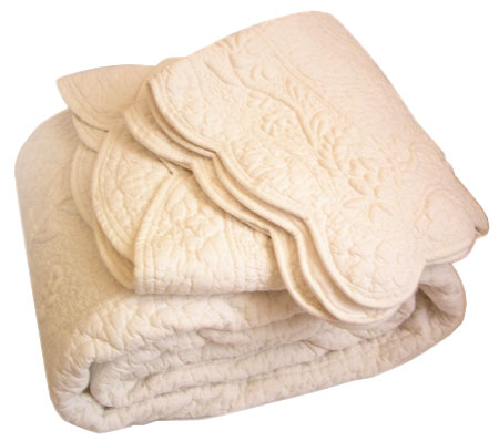Provencal Boutis bed cover, bedspread (ODELINE. ivory)